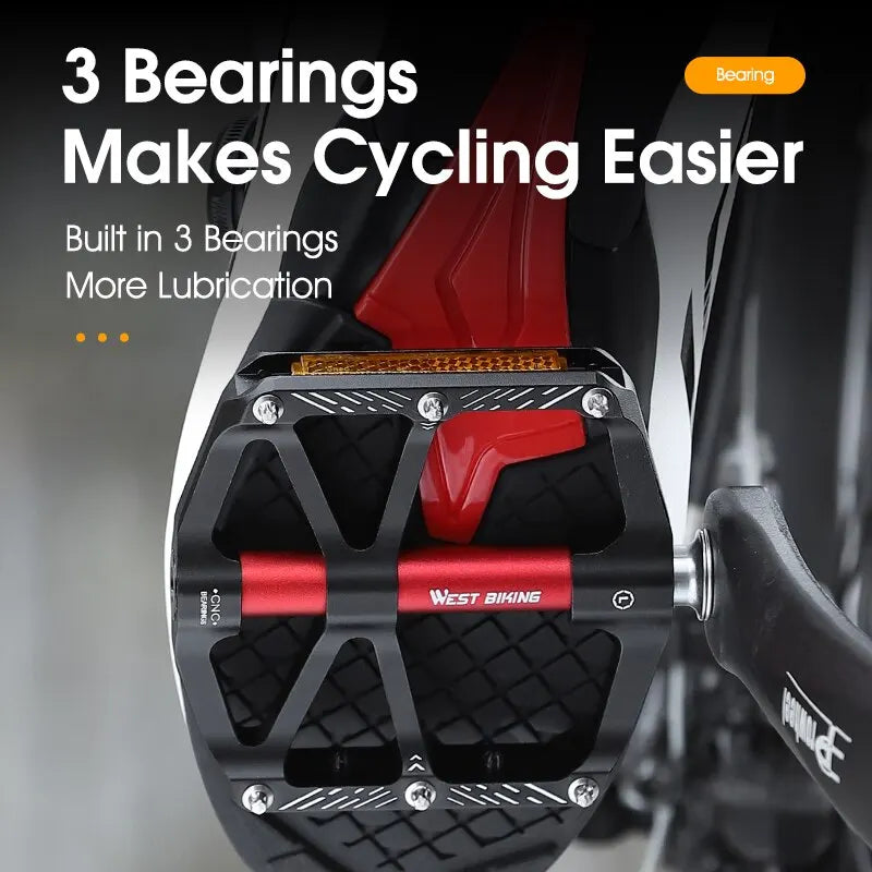   WEST BIKING CNC 3 Bearing Bicycle Pedals