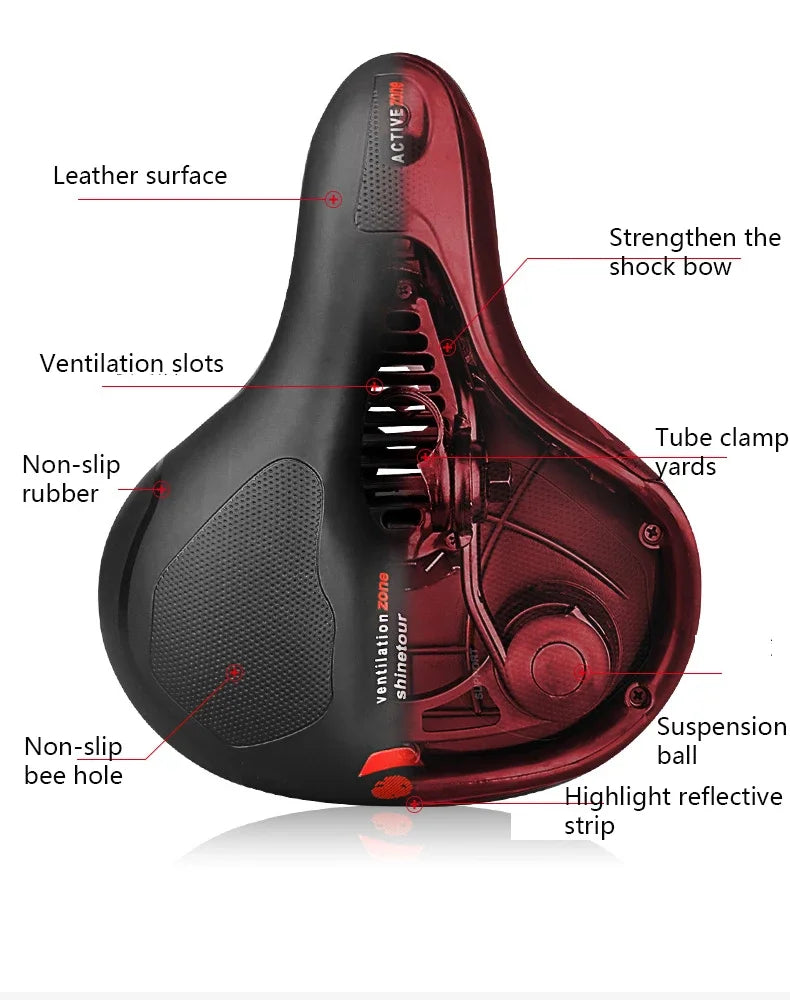   Reflective Shock Absorbing Hollow Bike Saddle