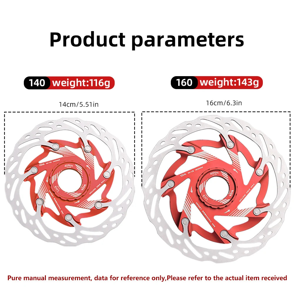 Bicycle disc brake rotor 140mm 160mm aluminum alloy lightweight