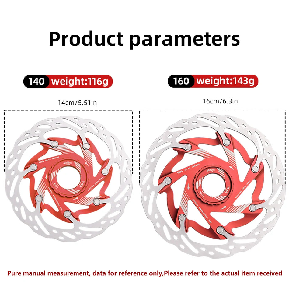 Bicycle disc brake rotor 140mm 160mm aluminum alloy lightweight