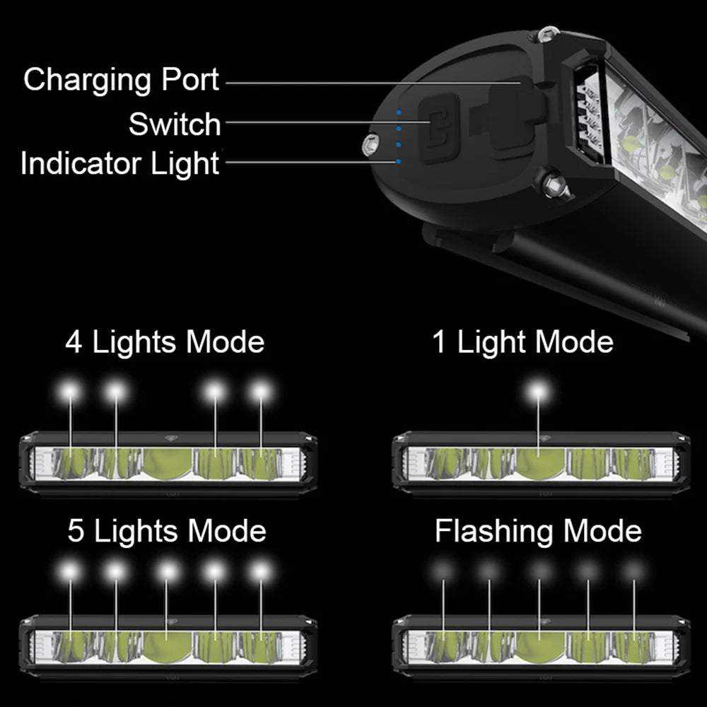 Bike front light with USB power bank function