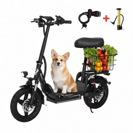 Bodywel T3 electric scooter showcasing the bright front headlight for safe riding during night shift commutes.