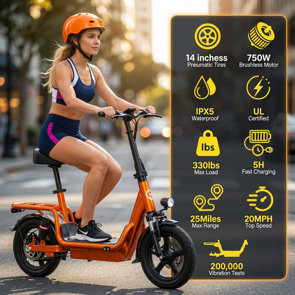 Bodywel T3 foldable e-scooter battery compartment and motor view for technical and mechanical specification reference.