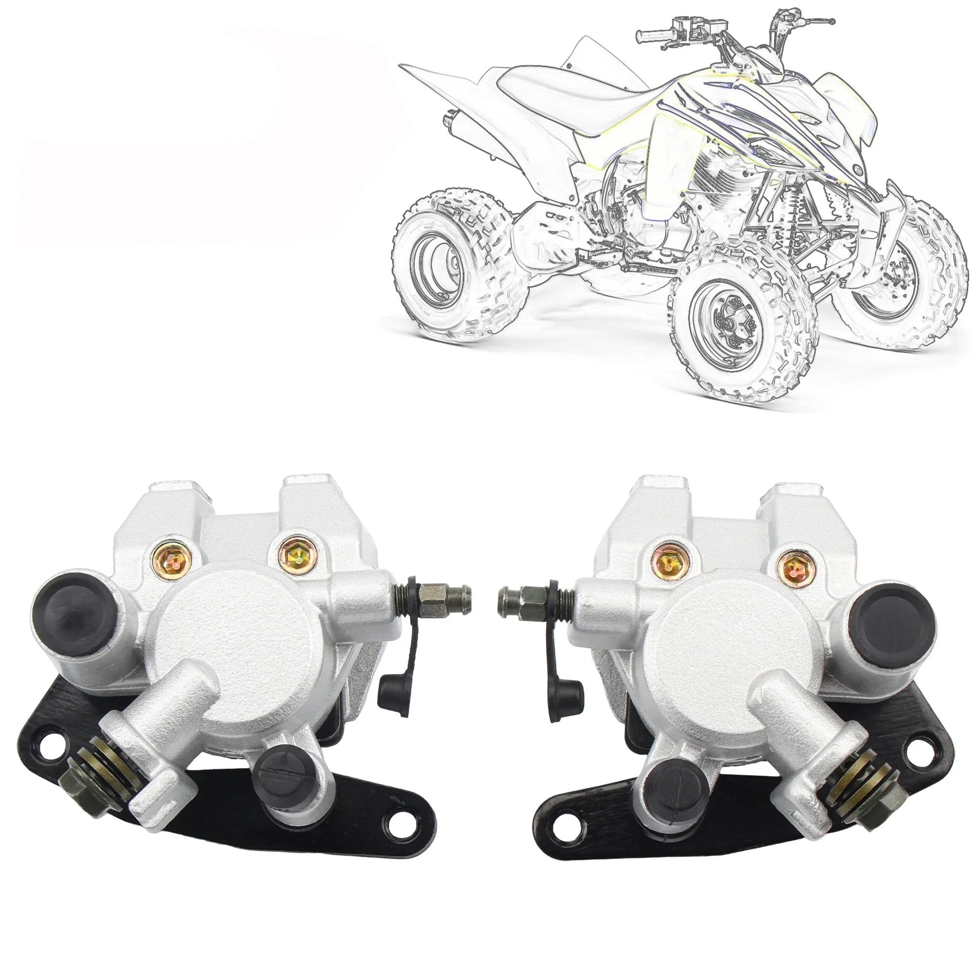   2Pcs Front Brake Caliper Set for Honda Sportrax 400EX 300EX 250EX ATV 1995-2008