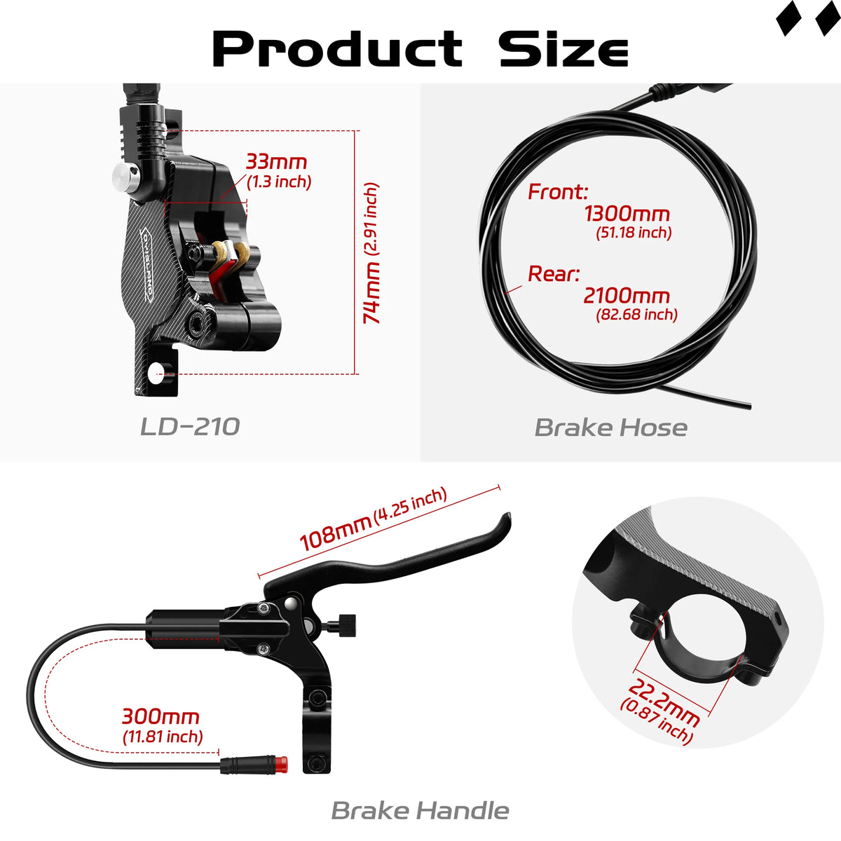   DYISLAND LD210 Electric Scooter Hydraulic Disc Brake
