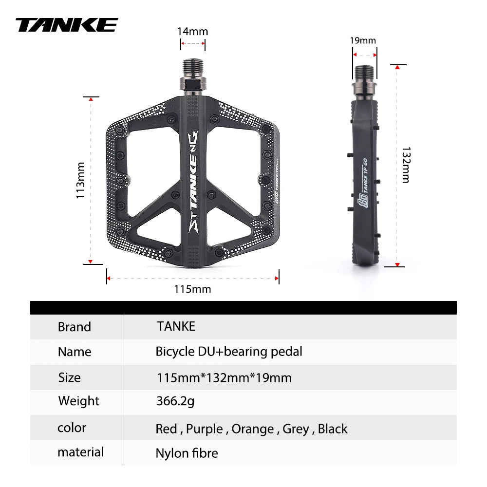   MTB Bike Nylon Pedal - Widen Non-slip DU+1 Bearing
