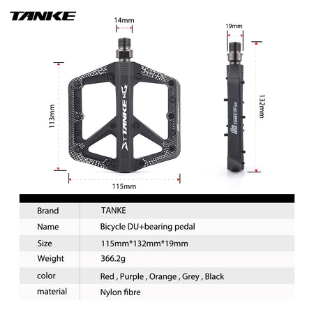   MTB Bike Nylon Pedal - Widen Non-slip DU+1 Bearing