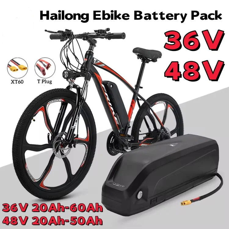 Brand New 48V 36V Hailong 50Ah Lithium Ion Electric Bicycle Battery