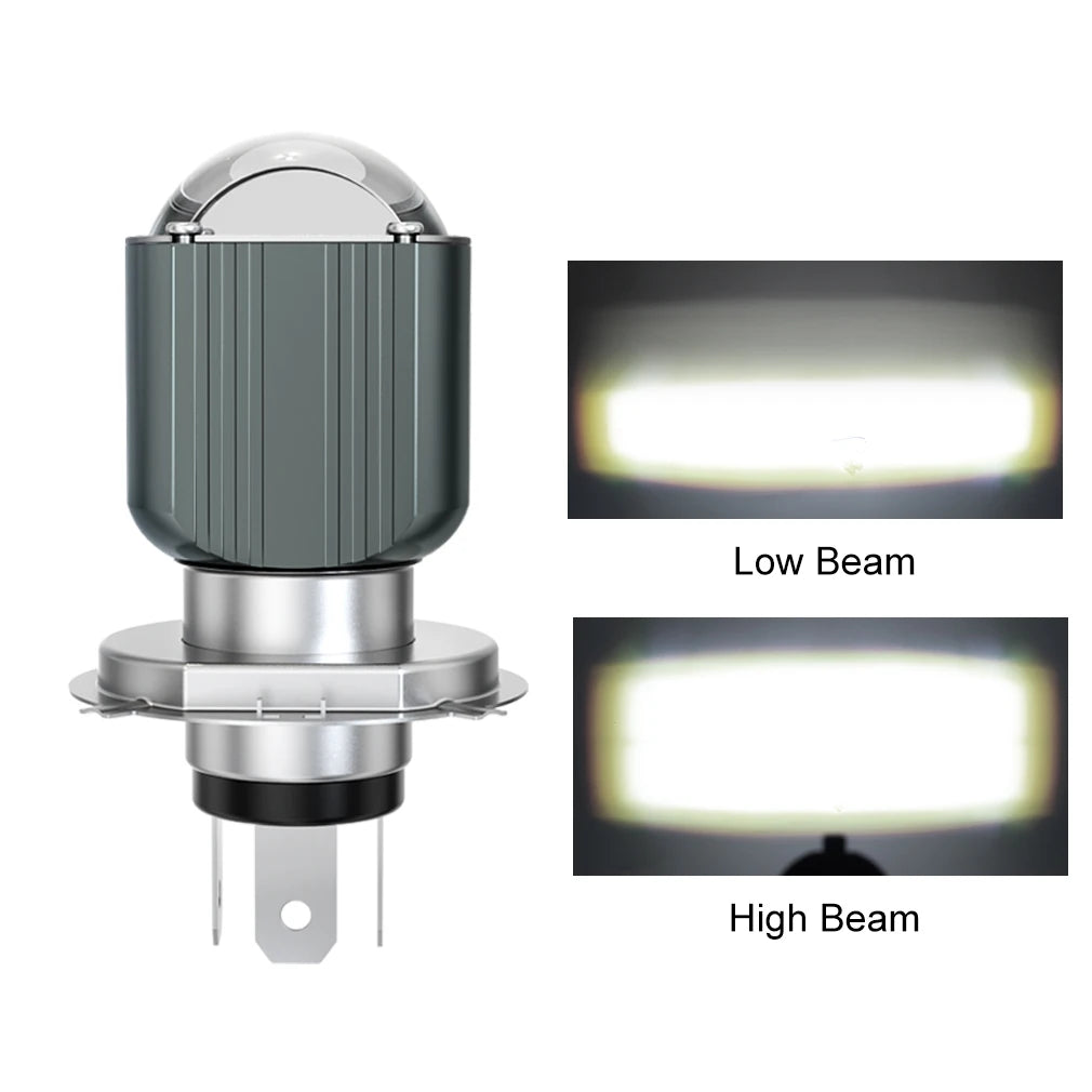 Bright white H4 BA20D LED bike headlight easy fit