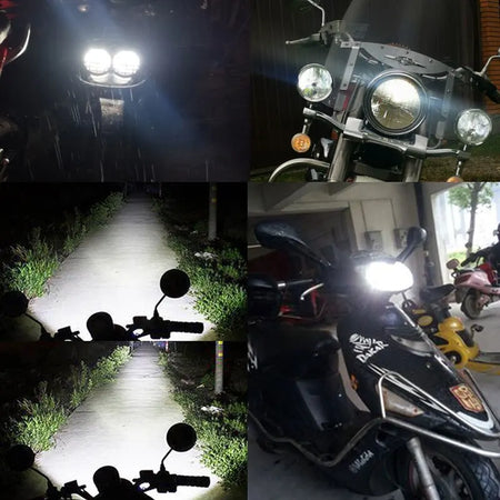 Bright white LED motorcycle headlamp for safe riding