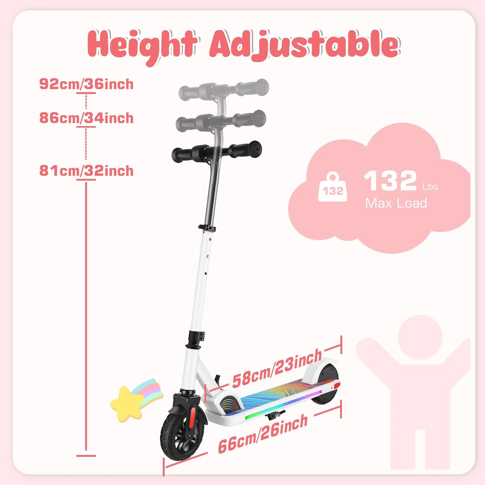 CAROMA Foldable Kids Electric Scooter for Safe Outdoor Adventures
