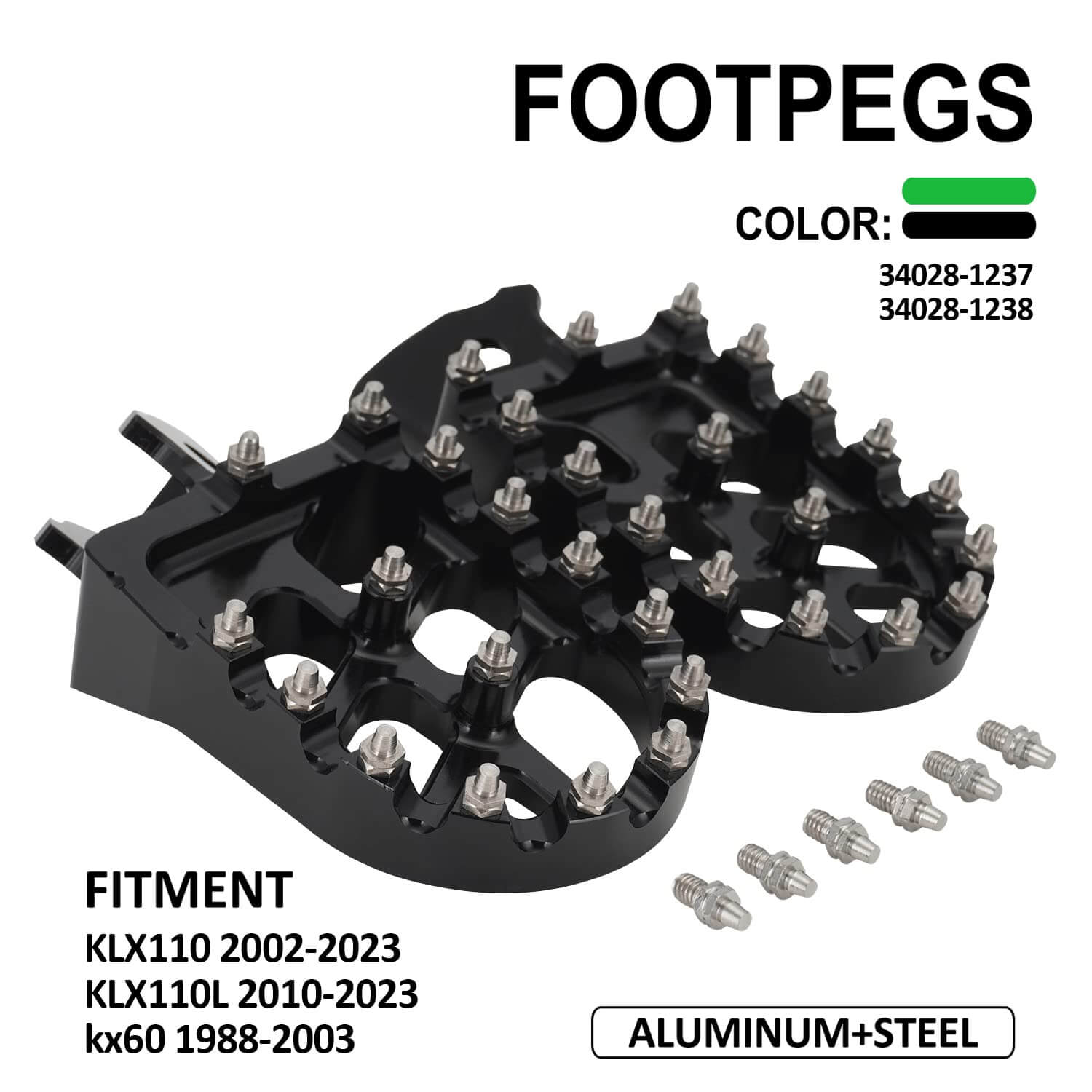 CNC billet aluminum motorcycle foot pegs for Kawasaki models