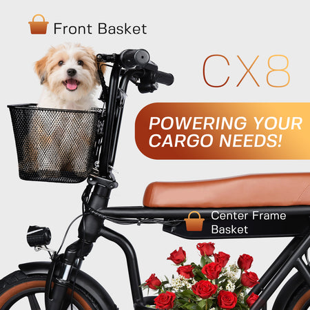   CX8 14x2.5" Mini Electric Bike - Compact Foldable City E-Bike with 36V 350W Brushless Motor