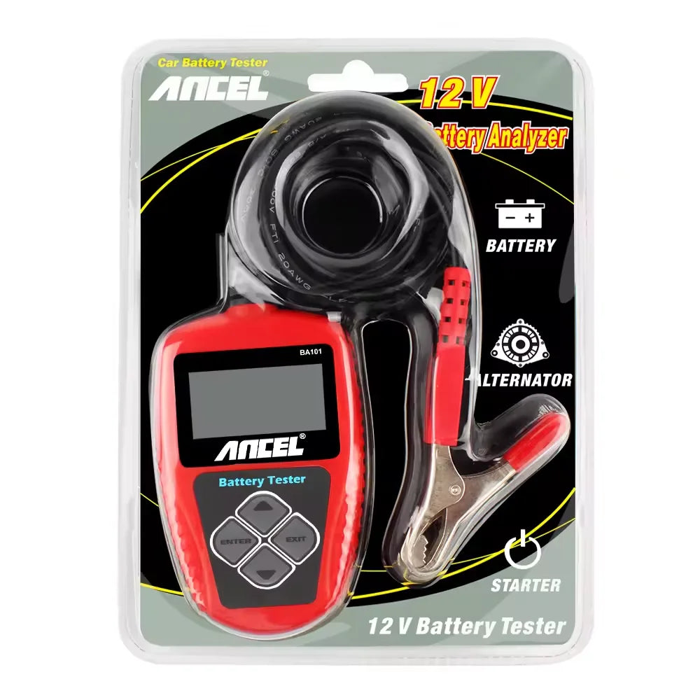 Car battery capacity tester with clear LCD screen