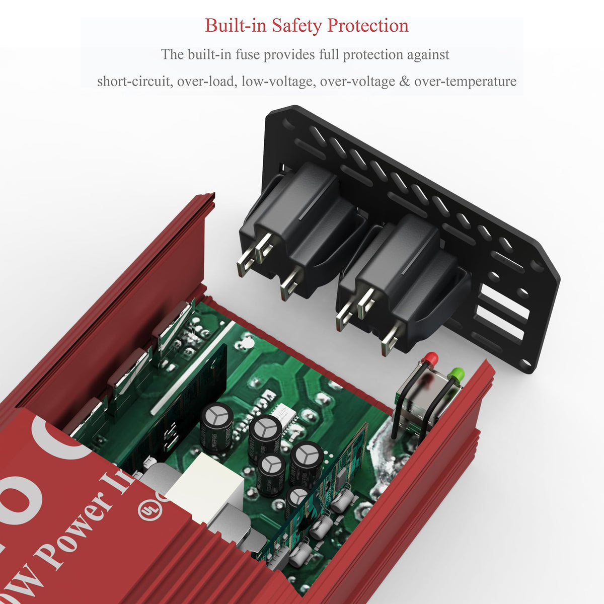 Car inverter with 110V AC sockets and USB ports