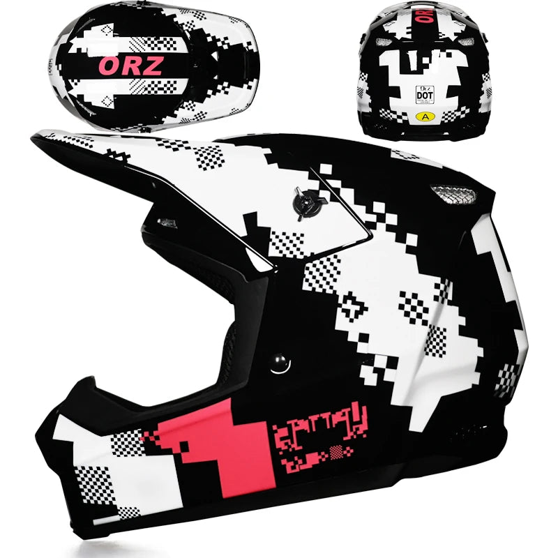 Children motocross full face helmet lightweight