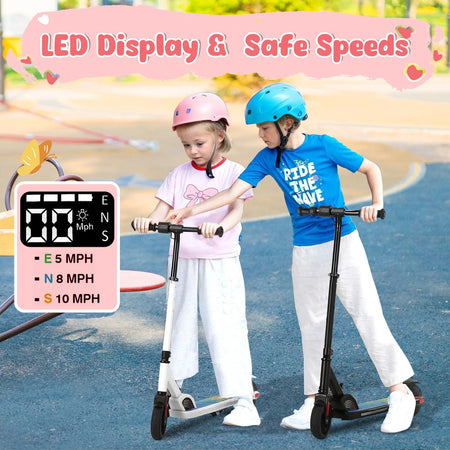 Children's Electric Scooter with 10 MPH Top Speed and LED Wheels