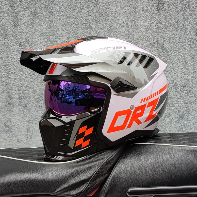 Classic retro motorcycle helmet design
