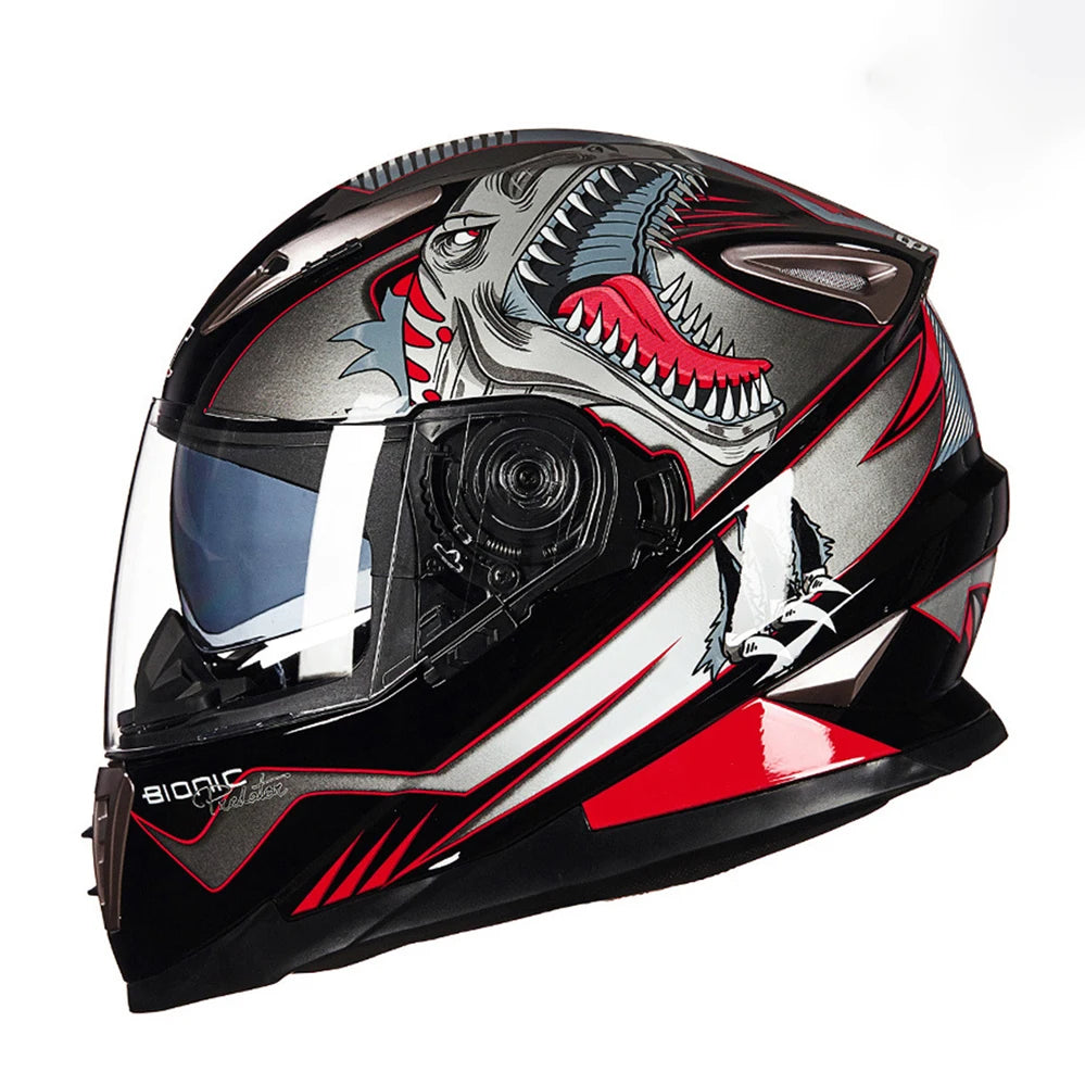 Classic vintage motorcycle racing helmet with clear visor