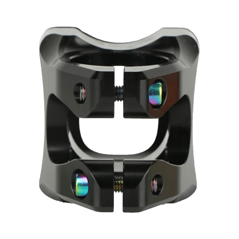 Close-up of Black Adjustable Bike Stem with Angle Scale
