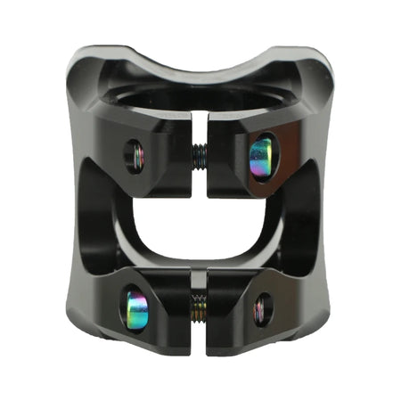 Close-up of Black Adjustable Bike Stem with Angle Scale