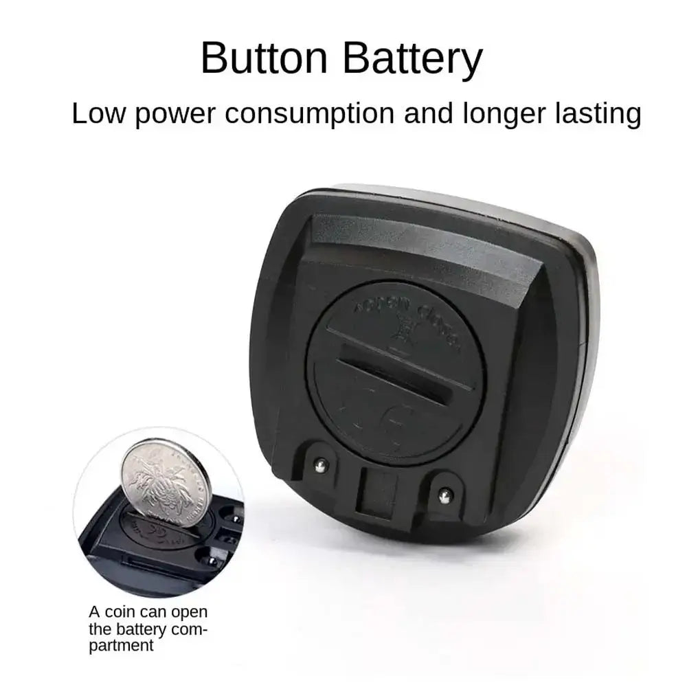 Close-up of DOMEN wired cycle computer with waterproof stopwatch function
