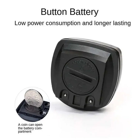 Close-up of DOMEN wired cycle computer with waterproof stopwatch function