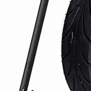 Close-up of black rubber 10-inch scooter outer tire tread pattern