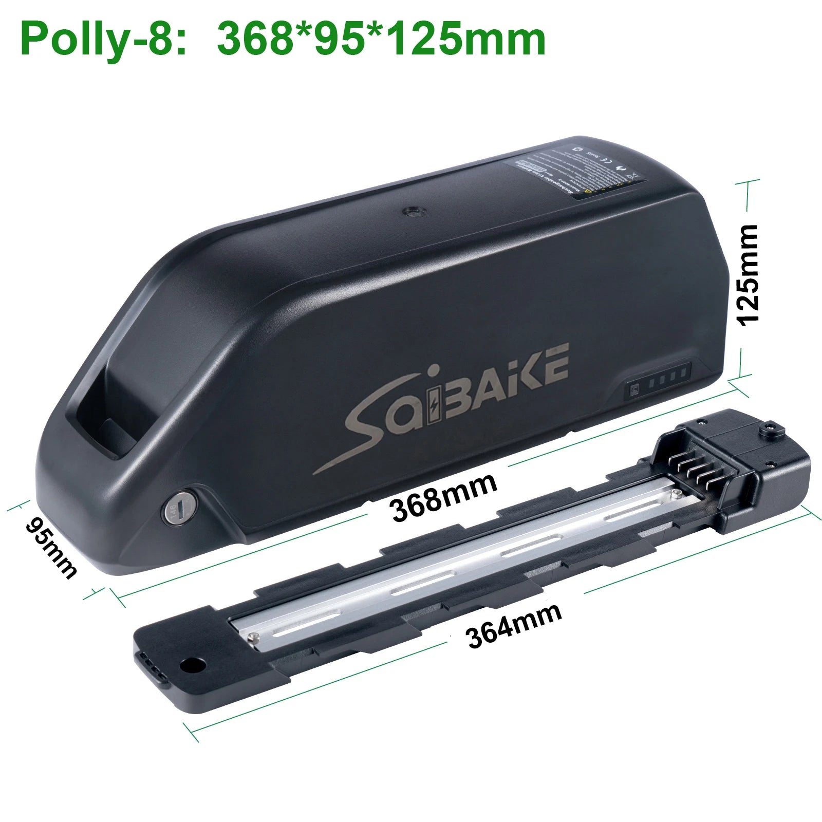 Close-up of discharge connector and power switch on Hailong ebike battery