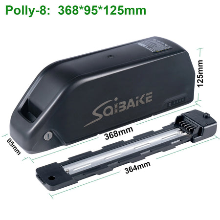 Close-up of discharge connector and power switch on Hailong ebike battery