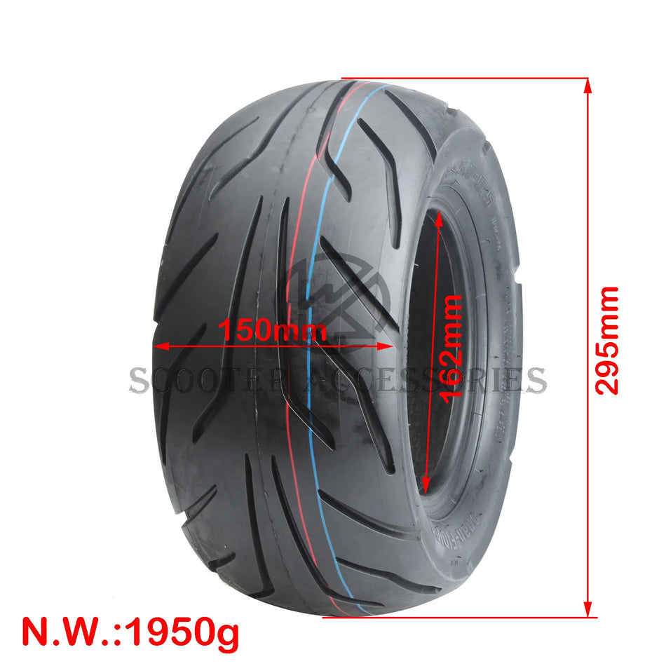 Close-up of puncture-proof tread on UGNE solid tire