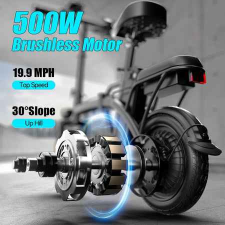 Close-up of rear disc brakes and battery on adult e-bike