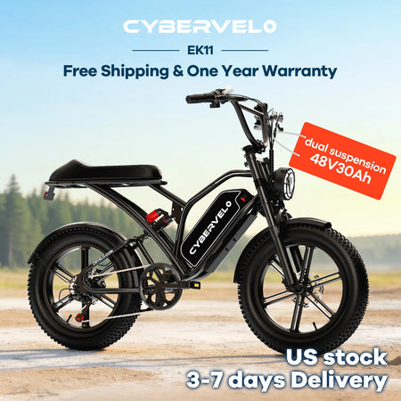 Close-up of the 1000W motor and heavy-duty frame design on the Cybervelo EK11f