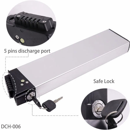 Close-up of the power button, LED indicator, and key lock on the DCH-006 case
