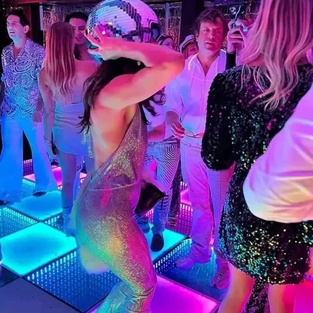 Club performance glitter helmet with mirror tiles