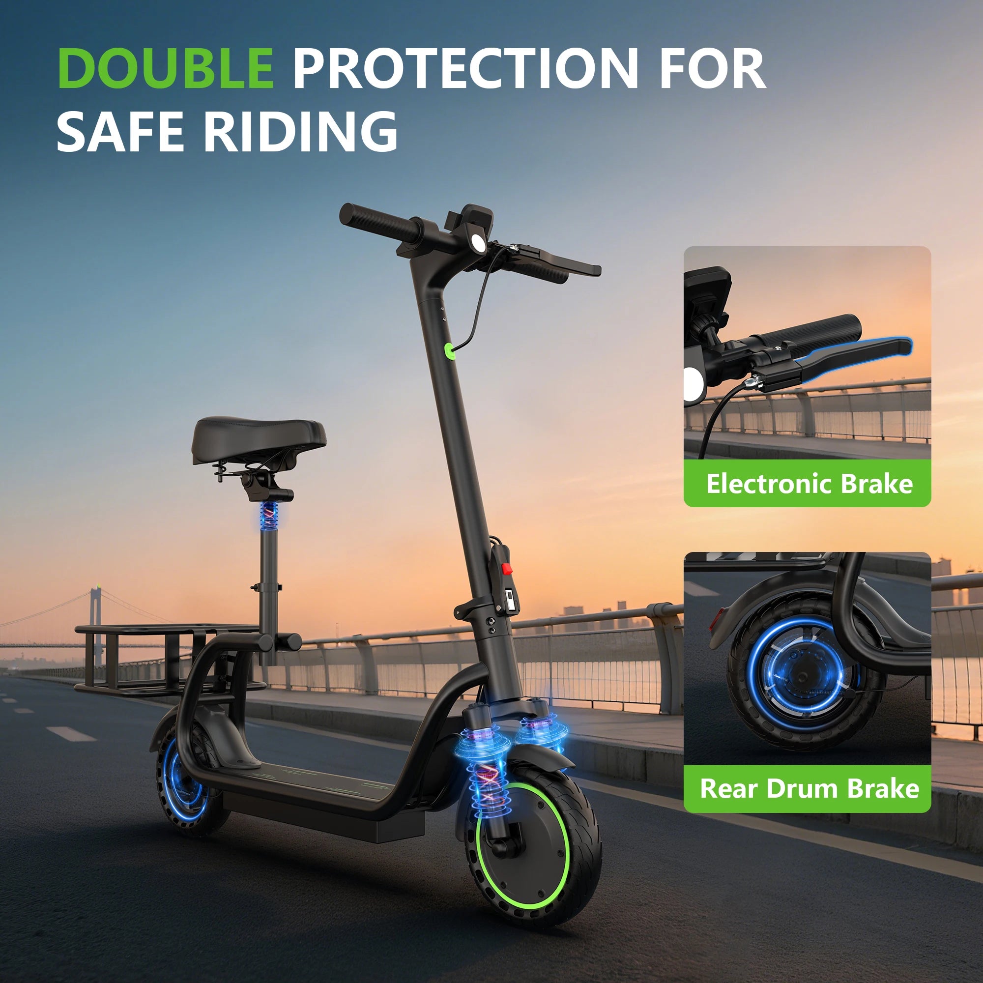 Comfortable Seated Electric Scooter for Adults