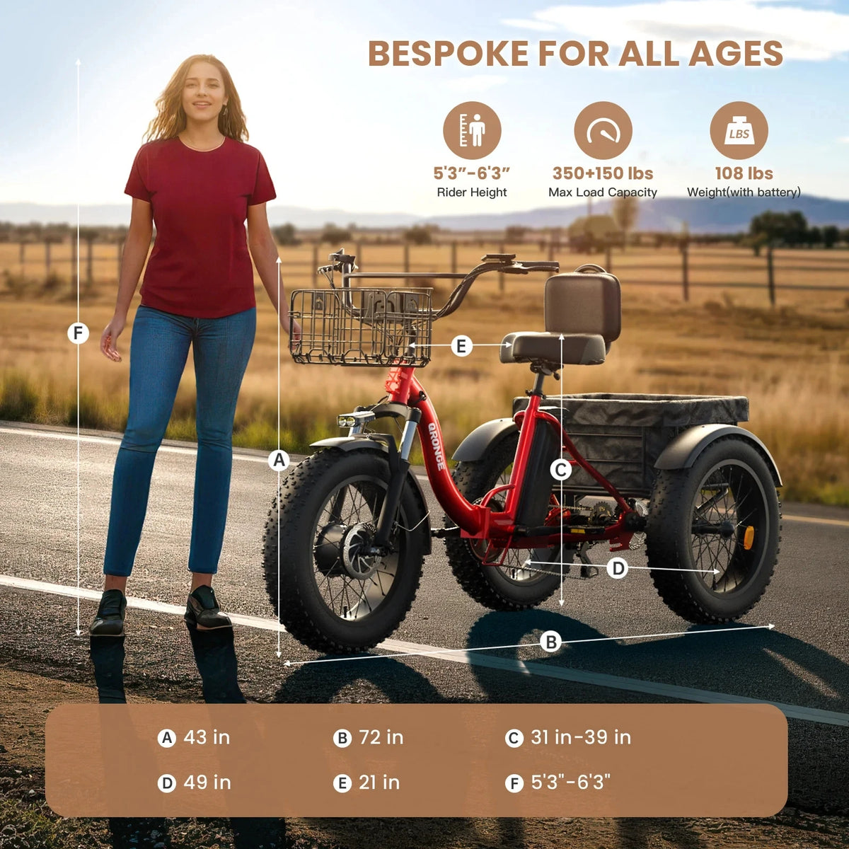 Comfortable padded seat and backrest of the QRONGE e-bike.