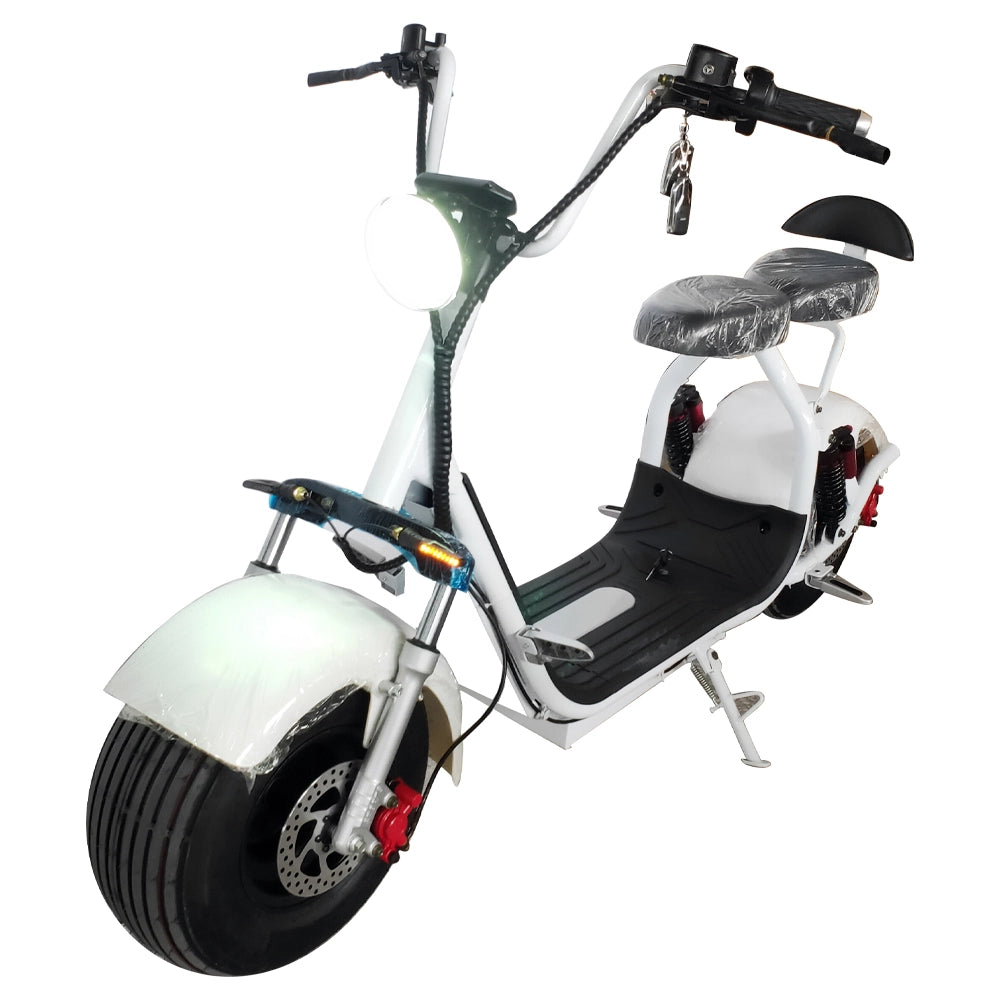   HS2 2000W Electric Scooter – 60V 20Ah Lithium Battery, LCD Display, Dual Suspension, Front & Rear Disc Brakes (8-Inch Tire)