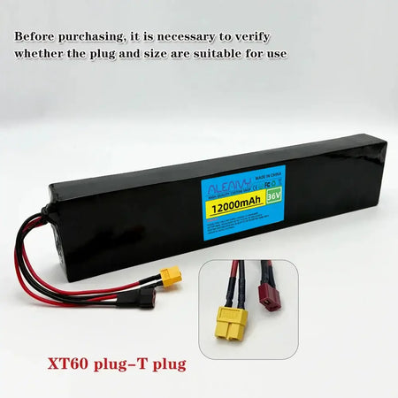 High Capacity 36V 12Ah Lithium Battery - 10S4P Long Range Replacement for 500W 700W Motors