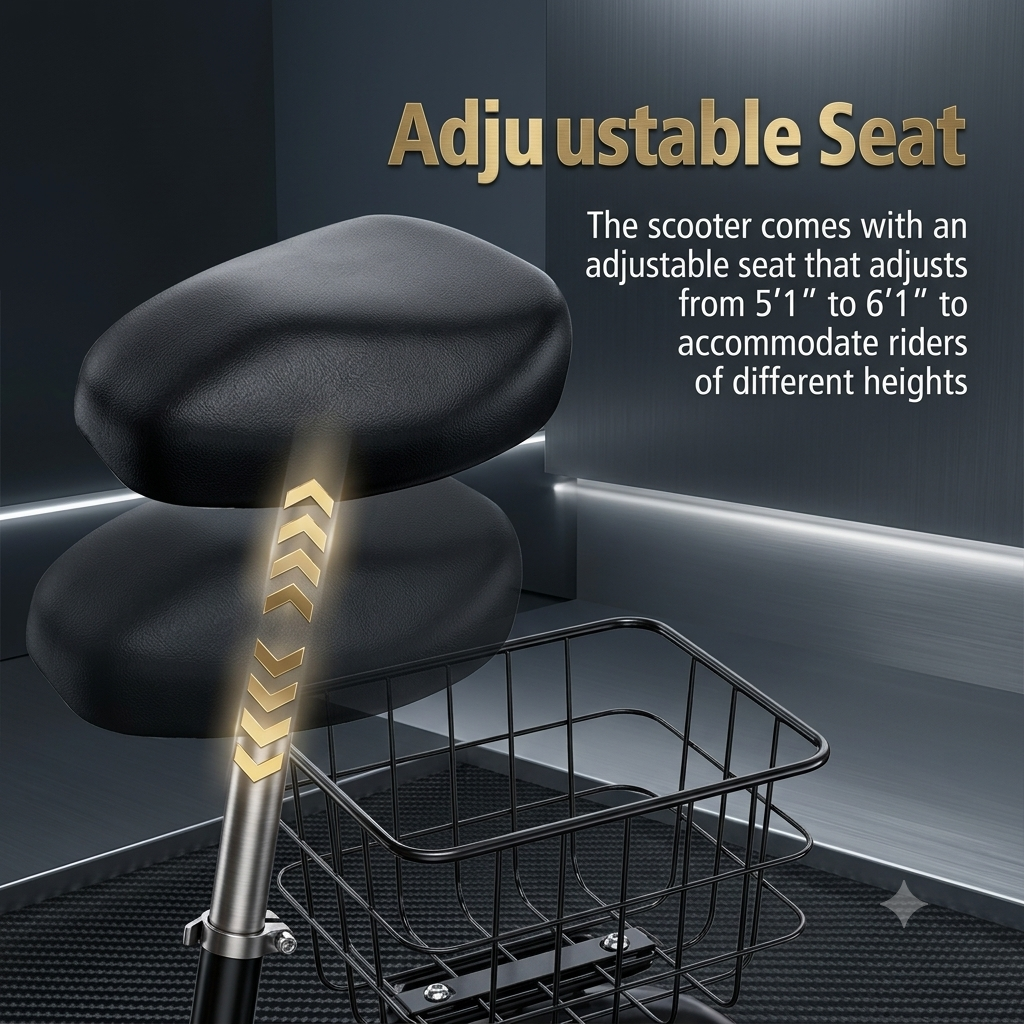 Compact and foldable frame of the Bodywel T3 electric scooter for convenient storage in small apartments or offices.