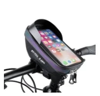 Cycling handlebar phone holder with clear touch screen