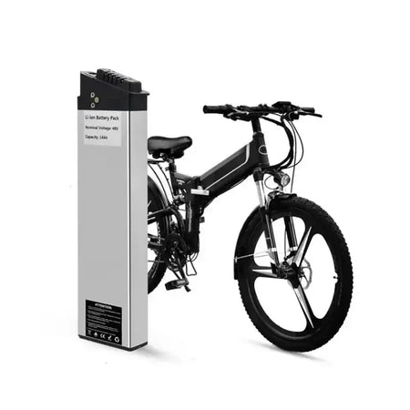 DCH-003/006/009 E-Bike Battery 36V 48V 52V (10Ah-17Ah) 350W-1000W with foldable electric bike.