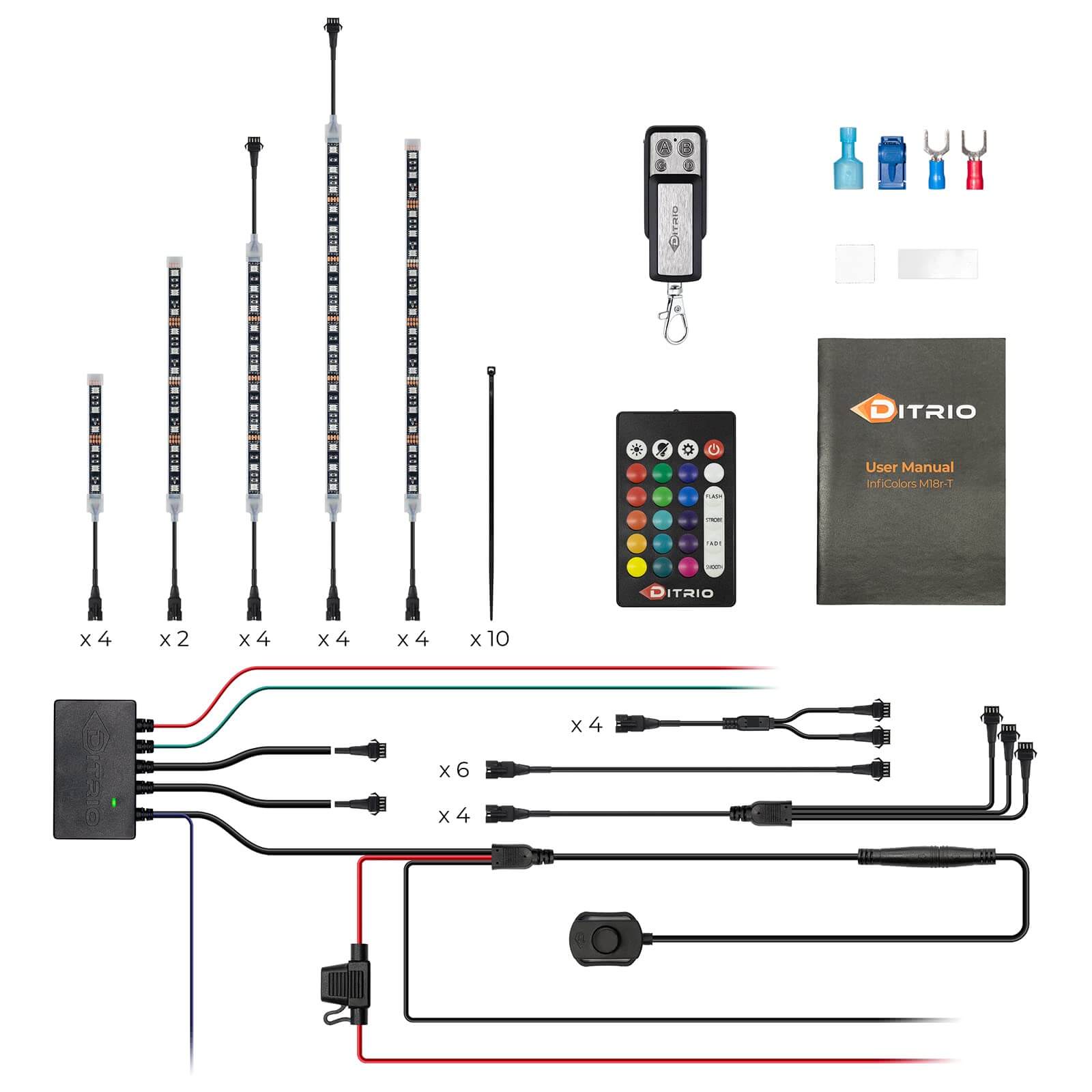 DITRIO 12pcs LED strip lights bike