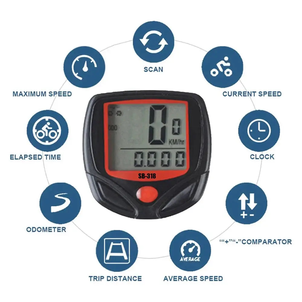 DOMEN bicycle odometer showing real-time speed and trip distance