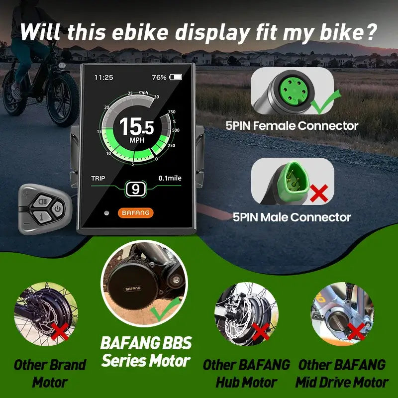 DPC18 e-bike display with USB charging port.