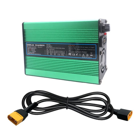 OHRIJA 18.25V 10A Quick Charger for 5S 16V LiFePO4 Battery - Aluminum Shell with charging cable.
