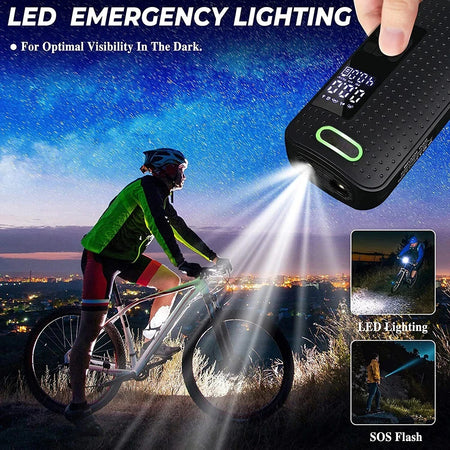 Digital air pump for motorcycle and bicycle tires