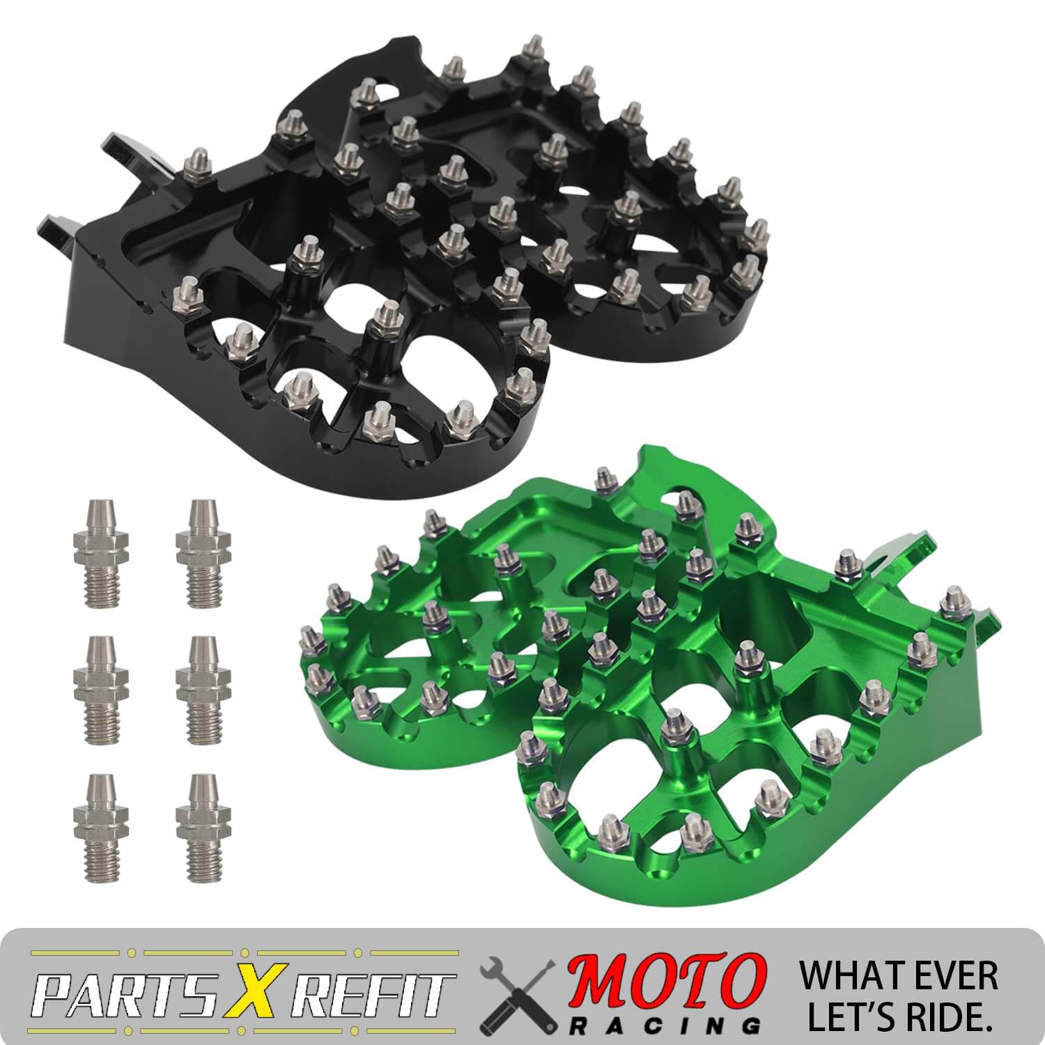 Dirt bike foot pegs designed for better rider control and balance