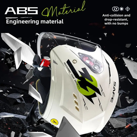 Double visor helmet with anti glare mirror shield