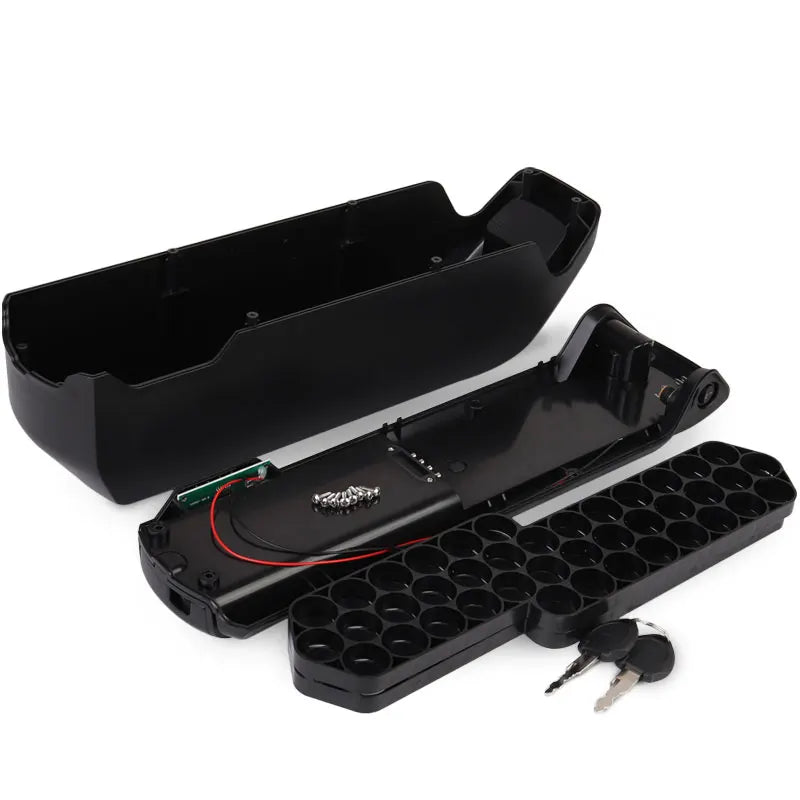 Down tube battery housing with secure locking mechanism